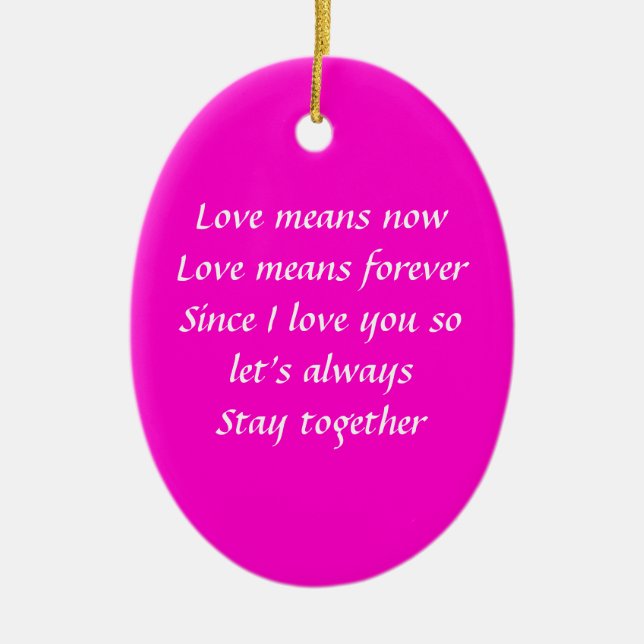 Love you forever ceramic tree decoration (Front)