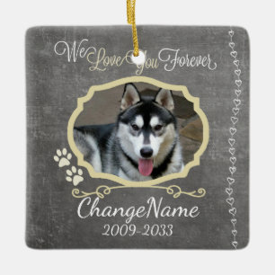 Love You Forever Dog Memorial Keepsake Ceramic Tree Decoration