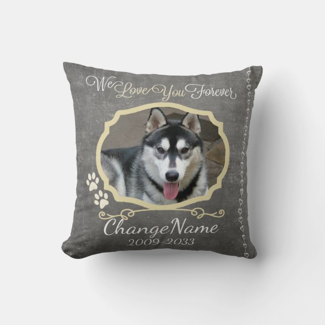 Love You Forever Dog Memorial Keepsake Cushion (Front)