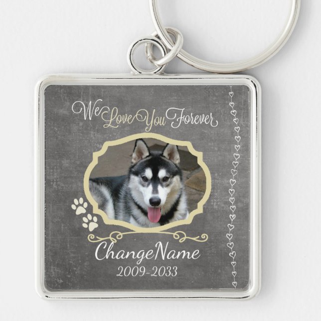 Love You Forever Dog Memorial Keepsake Key Ring (Front)