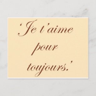 Love you forever in French salmon light pink Postcard
