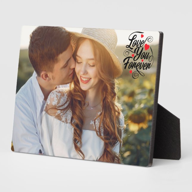 Love You Forever Personalised Couple Photo Plaque (Side)