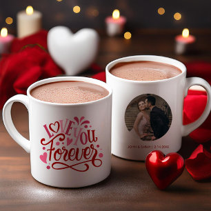 "Love You Forever" Personalised Photo and Message Two-Tone Coffee Mug
