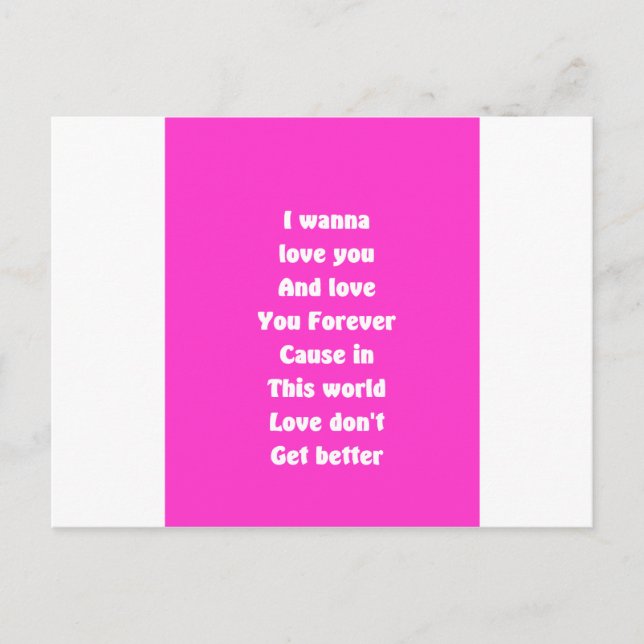 Love you forever postcard (Front)