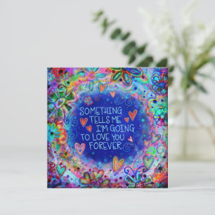 Love You Forever Valentine Cute Blue Inspirivity Card