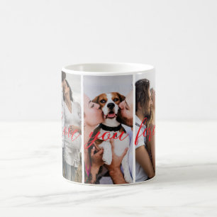 Love You Forever Vertical Photo Collage Custom  Coffee Mug
