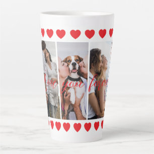 Love You Forever Vertical Photo Collage Custom Latte Mug