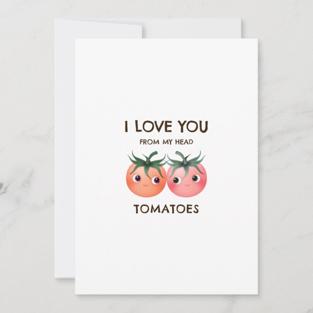 Love you from my heart tomatoes Valentines couple Invitation (Front)