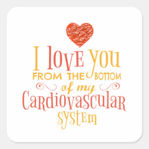 Love you from the bottom square sticker