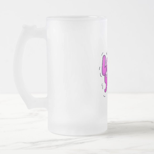 Love You  Frosted Glass Beer Mug (Left)