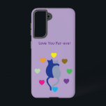 Love You Fur-ever Cat Galaxy Case – Purple<br><div class="desc">Celebrate love that lasts fur-ever with this charming Samsung Galaxy phone case. Featuring two sweet cats with their paws wrapped around each other and surrounded by colorful hearts, the Love You Fur-ever design captures affection, companionship, and playful romance. Set against a rich purple background, it adds a cozy pop of...</div>