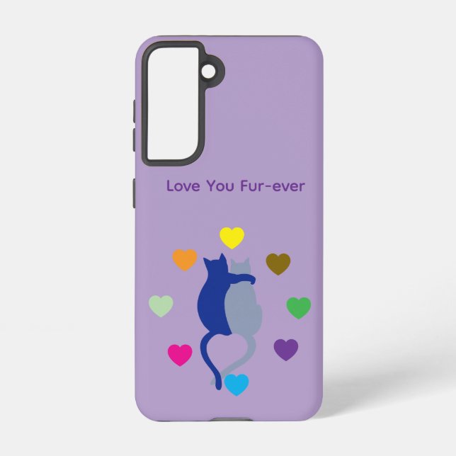 Love You Fur-ever Cat Galaxy Case – Purple (Back)