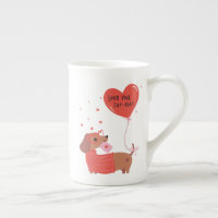Love You Fur-Ever Cute Dachshund Dog Red Heart