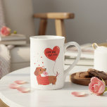 Love You Fur-Ever Cute Dachshund Dog Red Heart Bone China Mug<br><div class="desc">Love You Fur-Ever Cute Dachshund Dog Red Heart Bone China Mug features a cute Dachshund dog wearing heart shaped glasses with a red heart shaped balloon with the text "love you fur-ever" in modern script typography. Accented with cute red love hearts. Perfect gift for girlfriend, sweetheart, wife, dog lover, and...</div>