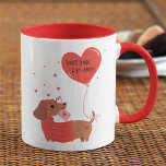 Love You Fur-Ever Cute Dachshund Dog Red Heart Mug<br><div class="desc">Love You Fur-Ever Cute Dachshund Dog Red Heart Mug features a cute Dachshund dog wearing heart shaped glasses with a red heart shaped balloon with the text "love you fur-ever" in modern script typography. Accented with cute red love hearts. Perfect gift for girlfriend, sweetheart, wife, dog lover, and more for...</div>