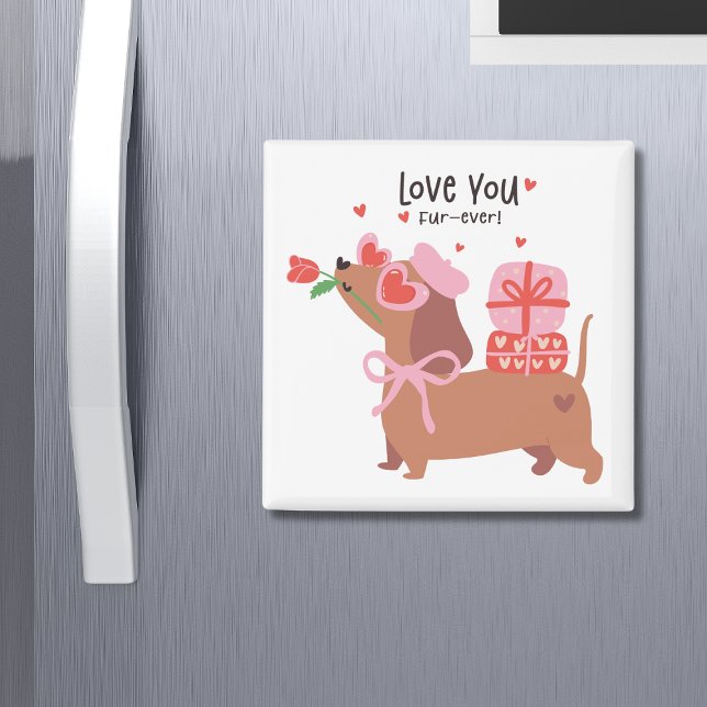 Love You Fur-Ever Cute French Dachshund Dog Magnet (Creator Uploaded)