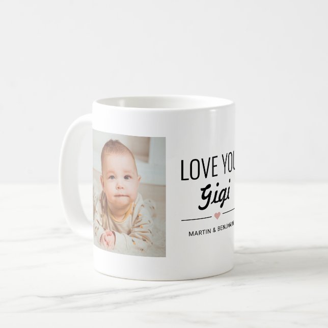 Love You Gigi Birthday Custom Photo Coffee Mug (Front Left)