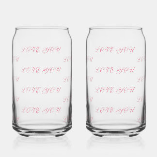Love You Glass Cup | Romantic Drinking Glass