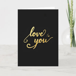 Love You Glittering Gold Card