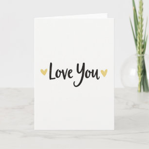 Love You Gold Heart Card