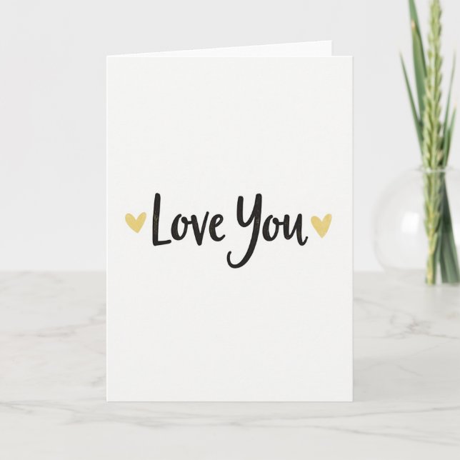 Love You Gold Heart Card (Front)