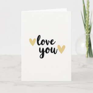 Love You Gold Hearts Card