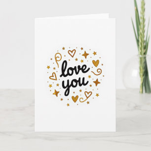 Love You Gold Sparkle Card