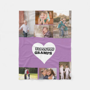 Love You Gramps Inside A Heart Fleece Blanket