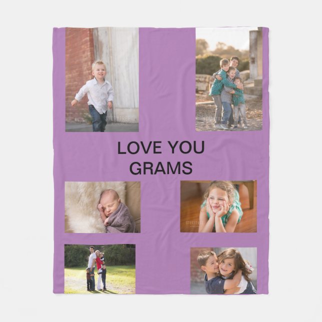 Love You Grams Smile Every Time You Snuggle Fleece Blanket (Front)