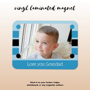Love you Grandad blue and black photo Magnet