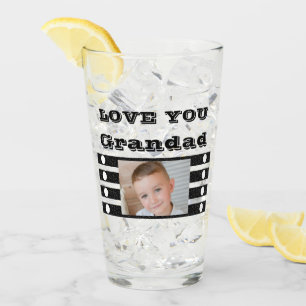 Love you Grandad two photos black white beer Glass