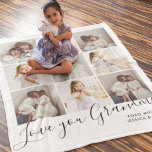 Love You Grandma 9-Photo Fleece Blanket<br><div class="desc">This custom photo collage blanket design is a heartfelt tribute perfect for gifting to a cherished grandma. Featuring a grid layout of nine personalised photo slots, it beautifully showcases treasured family moments in a soft, modern aesthetic. The bottom of the blanket is adorned with elegant script that reads "Love you...</div>