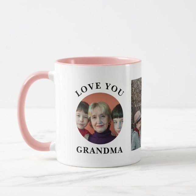 Love You Grandma Abuela Nana Nonna Family Photo Mug (Left)
