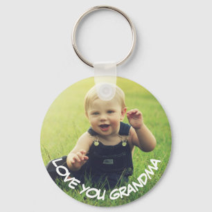 Love you Grandma, Baby Picture Photo Key Ring