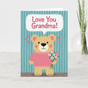 Love You Grandma Bear Art Card