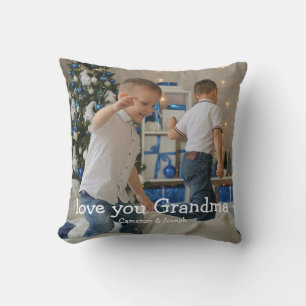 Love You Grandma Christmas Photo Cushion