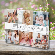 LOVE YOU GRANDMA Custom Name Photo Photo Block