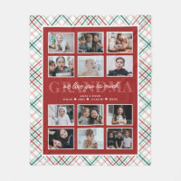 Love You Grandma Custom Text 12-Photo Tartan