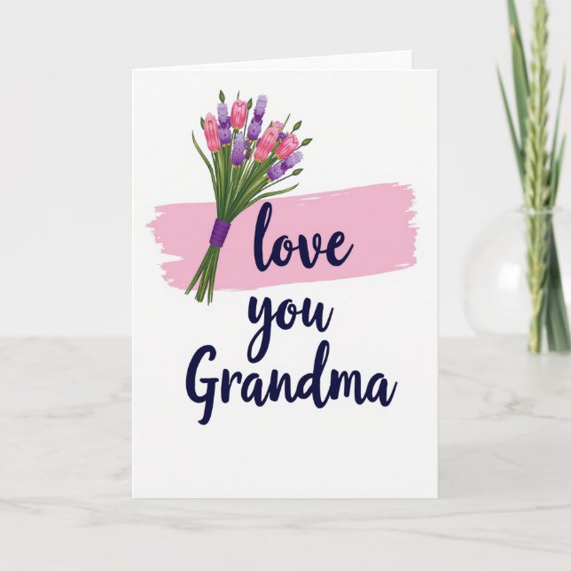 Love You Grandma Floral Card (Front)