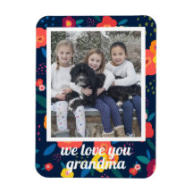 Love You Grandma Floral Photo Personalised