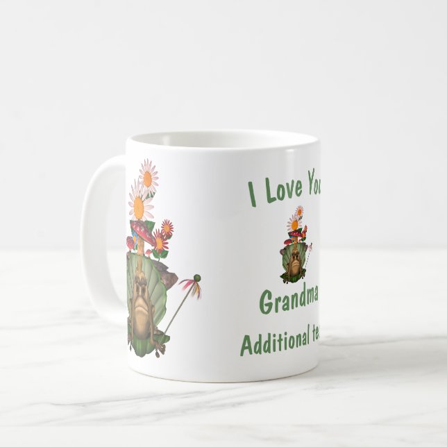 Love You Grandma Frog Princess Personalised  Coffee Mug (Front Left)