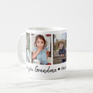 Love You Grandma Grandkids 5 Photo Collage Coffee Mug