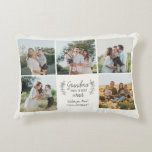 Love you grandma grandkids 5 photo collage decorative cushion<br><div class="desc">Create your own custom family grandchildren photo collage accent pillow with modern editable typography script quote stating "Grandma makes the world wiser".               Surprise your grandma or grandpa with this gift on Grandparents Day,  their birthday,  Christmas,  or any other occasion!</div>