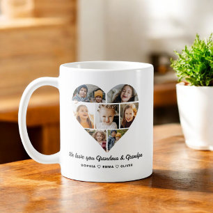 Love You Grandma & Grandpa Photo White Coffee Mug