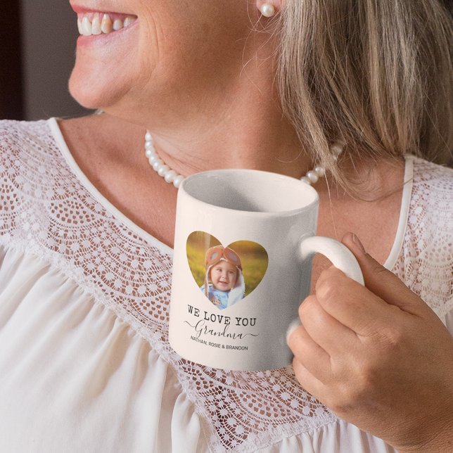 Love You Grandma Heart Photo Coffee Mug (Creator Uploaded)