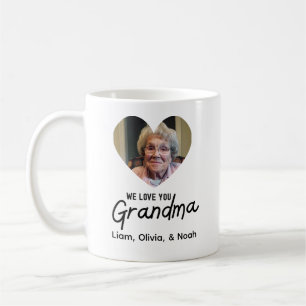 Love You Grandma Heart Photo personalised Coffee Mug
