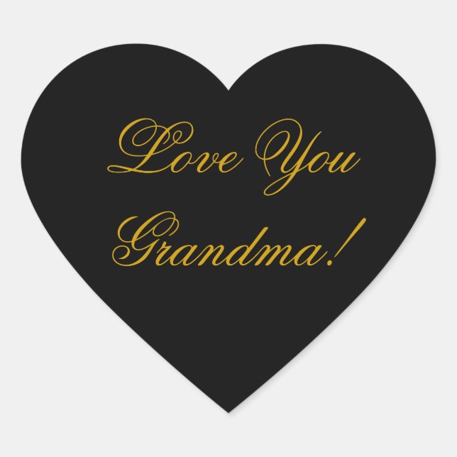LOVE YOU GRANDMA. HEART STICKER (Front)