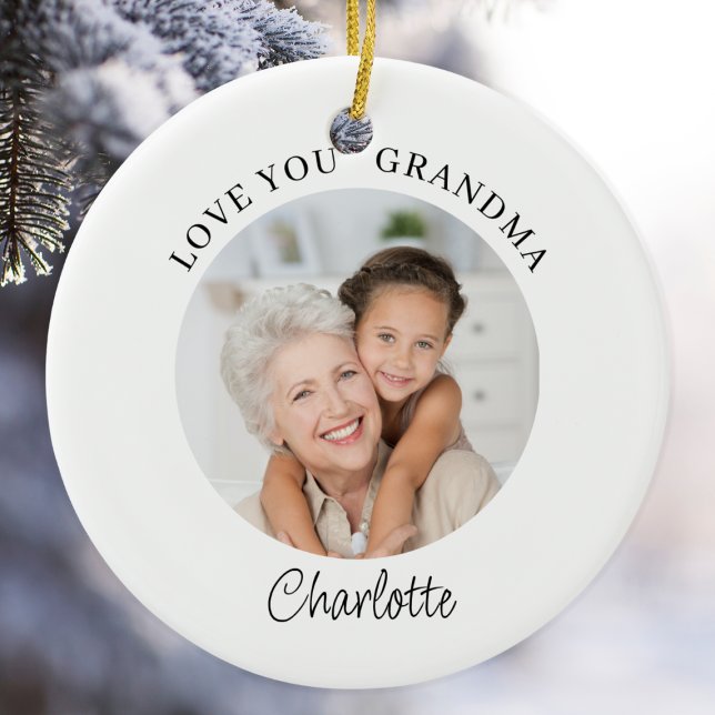 Love You Grandma Keepsake Photo  Ceramic Tree Decoration (Creator Uploaded)