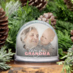 Love You Grandma Modern Elegant Script 2 Photo Snowglobe<br><div class="desc">Personalised photo snow globes for Grandma are the perfect sentimental gift for Mother's Day, birthdays, Christmas or holiday celebrations. This custom snow globe displays two personal photos—one on each side—allowing you to showcase treasured moments and create a heartfelt keepsake. The front features the touching message “Love You Grandma” in a...</div>
