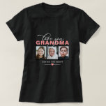 Love You Grandma/Nana/Other 3 Photo Custom Text T- T-Shirt<br><div class="desc">Add 3 photos and custom text to this modern t-shirt for grandmothers,  featuring the words,  'Love you (Grandma/Nana/Nan/Granny/Other)' and 'You're the best!' (or other text). If you need any help customising this,  please message me using the button below and I'll be happy to help.</div>